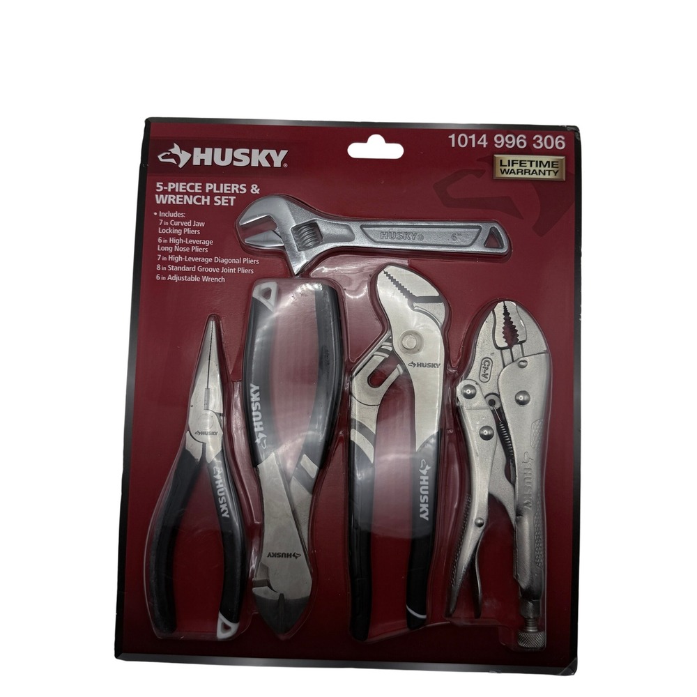 Husky 5-Piece Pliers & Wrench Set 1014 996 306 Multi-Tool Kit New